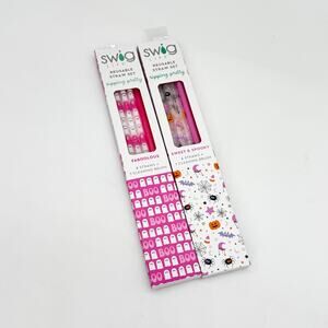 2 Sets of Swig Life Halloween Straws Faboolous Ghosts & Sweet & Spooky 12 ct NEW